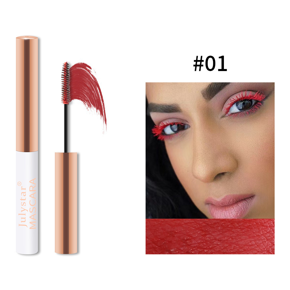 Bunte Mascara-Grundierung, wasserfest, schweißhemmend, nicht schwindlig, färbend, langes Locken, dickes weißes Augenschwarz_voghion.com