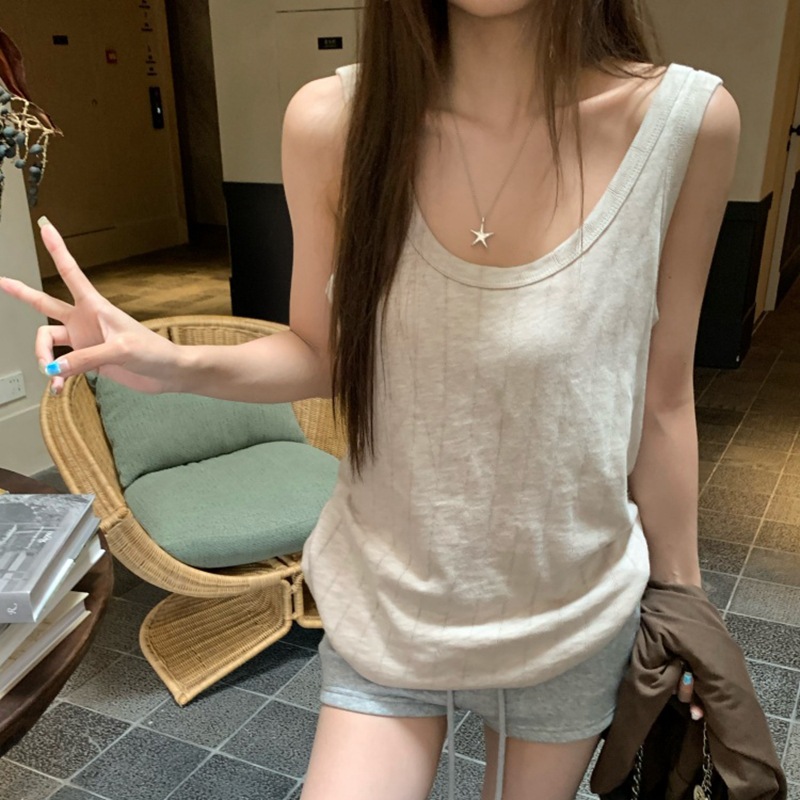 8601 # 밀크티 컬러 조끼