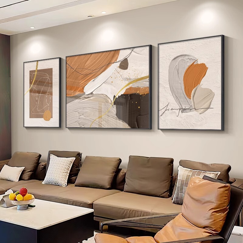 Light Luxury Abstract Living Room Decorative Painting Modern Simple Atmospheric Sofa Background Wall Hanging Painting High-end Art Triple Mural Light Luxury Abstract Living Room Decorative Painting Modern Simple Atmospheric Sofa Background Wall Hanging Painting High-end Art Triple Mural