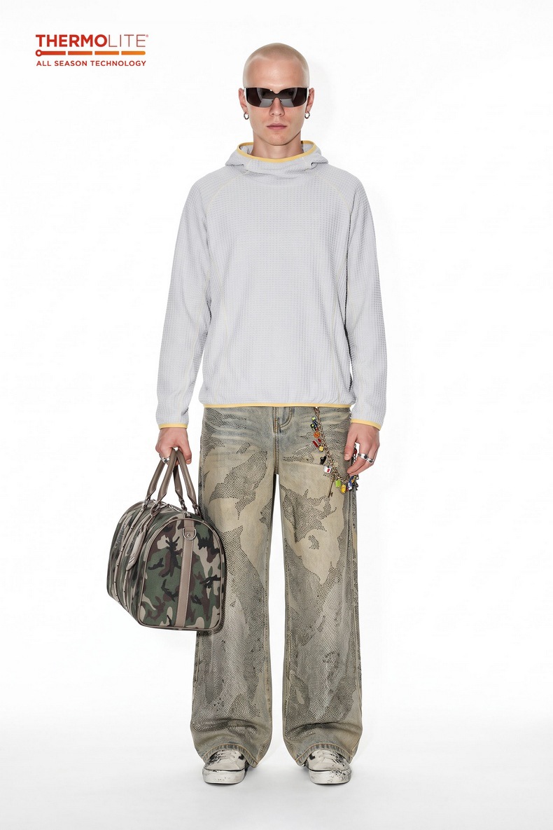 Inflation Khaki 180g Color-Block Hoodie