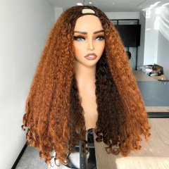 Ginger Orange V part Yaki Wig synchrotic Wigクロスボーダーアフリカ化学繊維偽