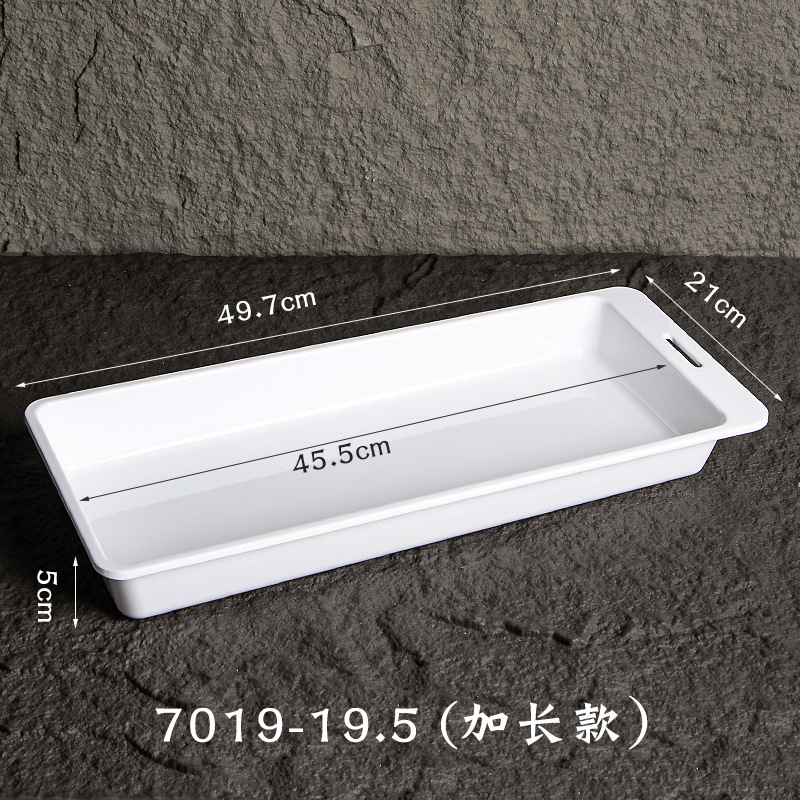 メラミン耐性模造磁器アヒル調理済み食品トレイ、煮込み食品店のディスプレイ用の特別なトレイ、長方形、深く厚く|undefined