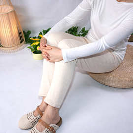 新疆长绒棉花棉裤女肉色肤色裤养生裤可外穿纯防寒高腰秋冬季百搭