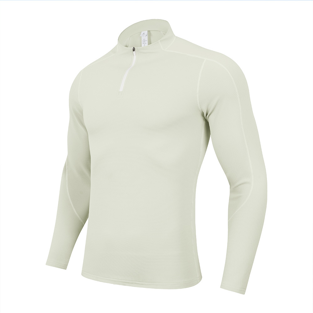 Otoño y invierno de secado rápido camiseta deportiva con semia cremallera de camiseta deportiva de manga larga de acondicionamiento físico al aire libre para hombres y mujeres camisas casuales transfronterizas