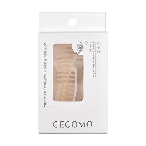 GECOMO simulated invisible lace double eyelid stickers, natural and traceless big eye beauty stickers, long-lasting single eyelids