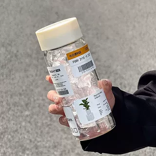 夏天高颜值玻璃杯ins风耐高温小巧便携透明学生茶隔泡花茶水杯子