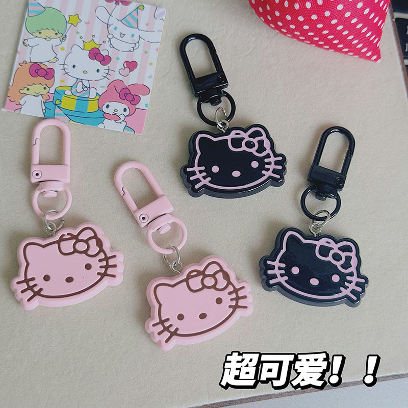 Door buckle E79 black sweet pink cute kitty key chain acrylic cartoon schoolbag pendant girlfriends couple accessories