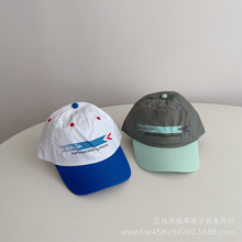 韩国同款 ins风洋气拼色速干鸭舌帽男女童简约印花百搭软顶棒球帽