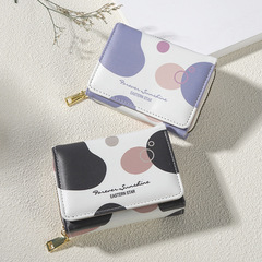 恩伊貝新款圍拉女士錢包多色拼接學生短款零錢包外貿多功能零錢夾