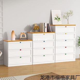 Household Steel Chest of Drawers Living Room Side Cabinet Bedroom Bedside Storage Drawer Cabinet Modern Simple Iron Chest of Drawers