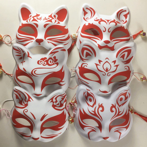 Half-faced cat and fox mask Internet celebrity same style mask anime tiger cat mask street stall scenic spot hot sale