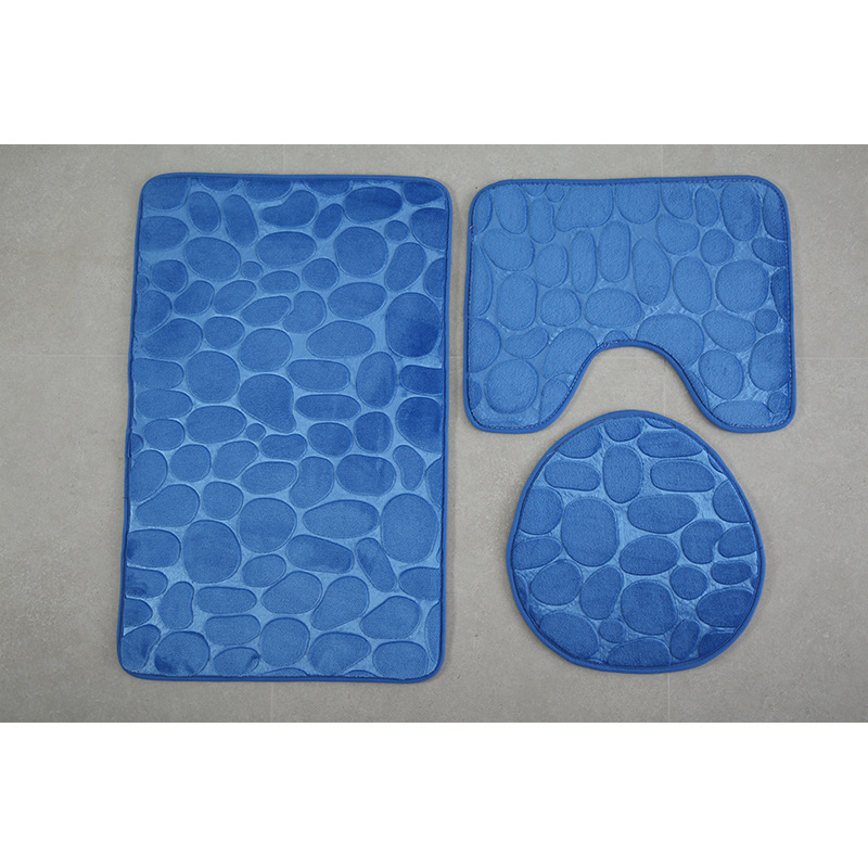 Transfronterizo Amazon 3D Pebble inodoro de tres piezas baño absorbente alfombra de piso baño antideslizante alfombra de piso esponja