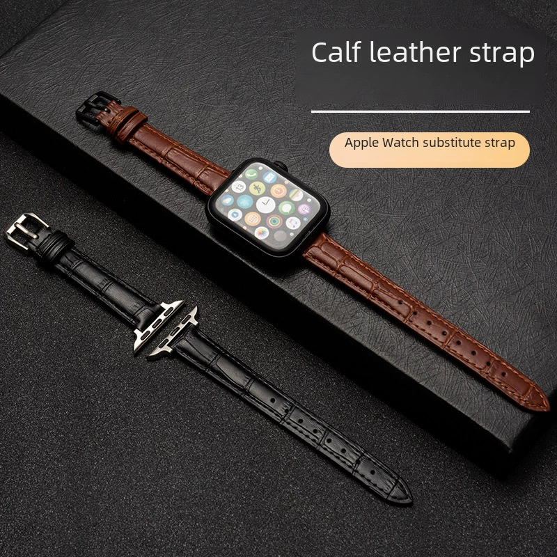 Apple, fitted bamboo watch strap, genuine leather