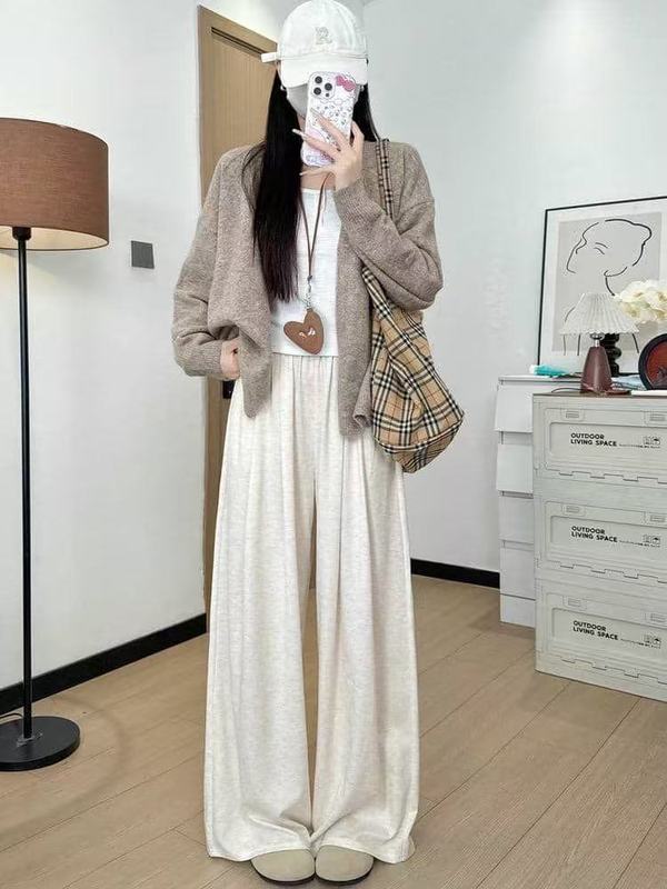 糯米裤2025新款早秋服饰直筒裤女慵懒高腰显瘦休闲裤甜美慵懒阔腿|undefined