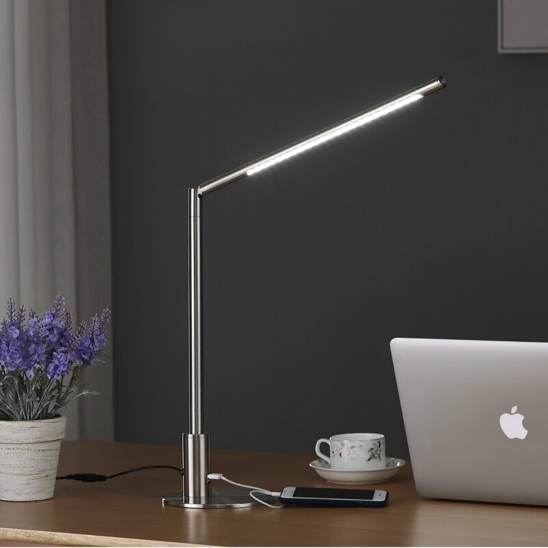 Meidai Simple Modern Metal Led Desk Lamp USB Charging Bedside Reading and Writing Lamp Hotel Business Office