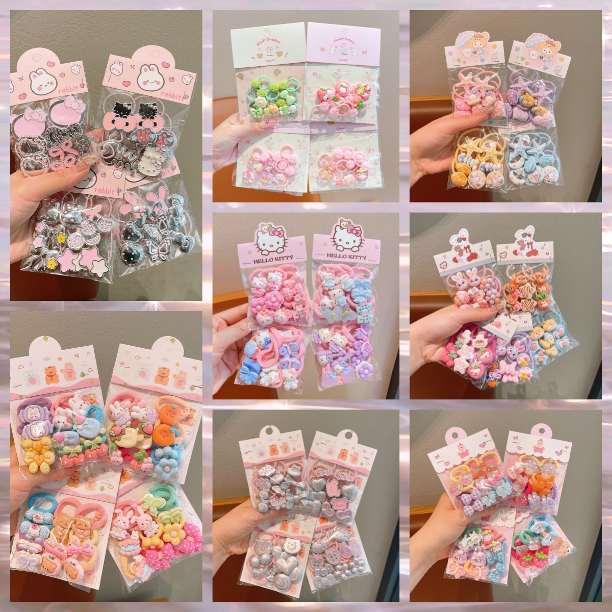 Children's Hair Ties Cute Cartoon Kt Cat Bow Hair Bands For Girls And...