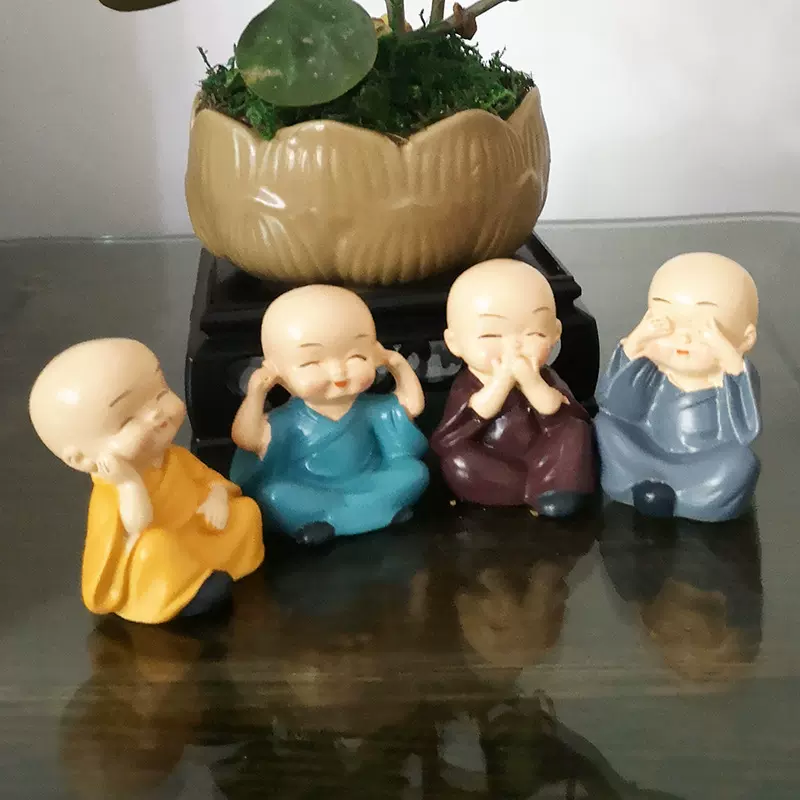 四不小和尚树脂车载摆件个性小礼品汽车饰品摆件桌面摆设装饰品