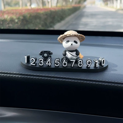 Creative Mobile Parking Ornaments, Nömrəli dayanma kartı - straw-hat-panda-vertical-stop-sign