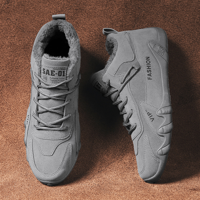 Martin men's shoes autumn and winter fleece-lined warm tooling labor protection cotton shoes non-slip wear-resistant men's outdoor work shoes