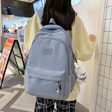 森系大容量高中大学生书包女简约百搭ins校园风双肩包女电脑背包
