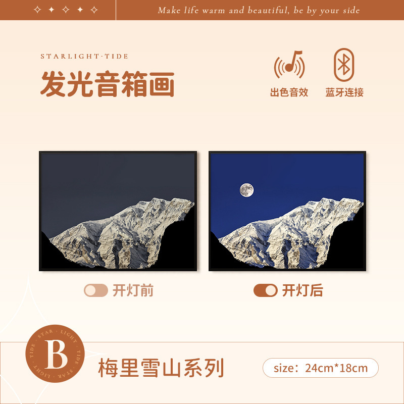 梵芸照明音響画総集家庭装飾品プレゼントデスクトップ装飾品bluetoothリチウム電池音響画|undefined