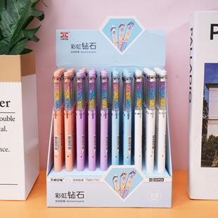 Tianzhuo 01751 Automatic Pencil Is Not Easy to Break, No Sharpening, Rainbow Diamond Pen Holder, Candy Color Push Pencil 0.5mm Wholesale