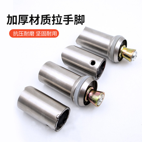 Door handle pull hardware thickened 304 stainless steel round and square tube handle accessories glass door handle fixing feet