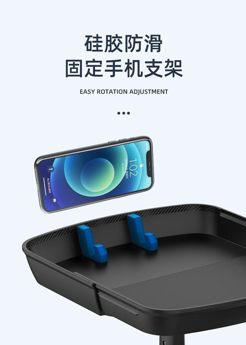 Car-mounted foldable small table, floating in-car dining tray, car dining table, cup holder, water cup slot, phone stand, storage tray