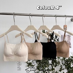 19088無痕乳膠固定杯短款裹胸美背背心式一體杯輕薄冰絲抹胸內衣