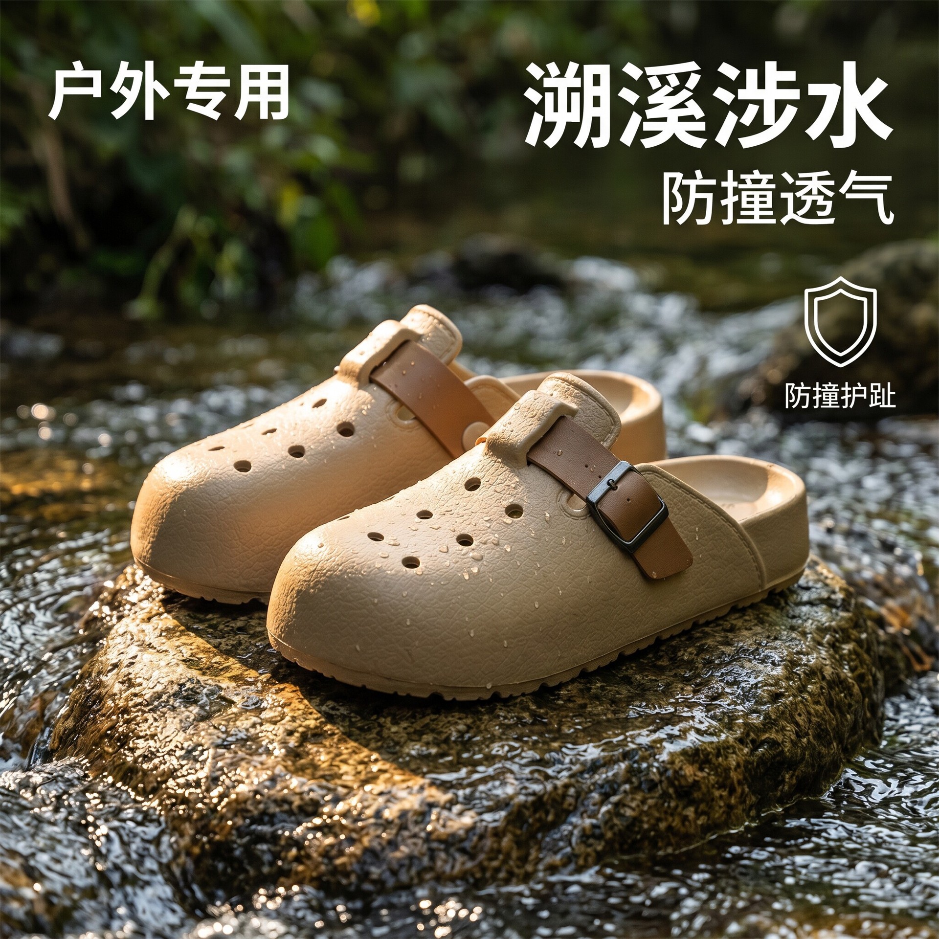 Summer New Style Indoor Non-Slip Anti-Odor Antibacterial Breathable Thick-Soled Outdoor Wearable Closed-Toe Slippers for Men