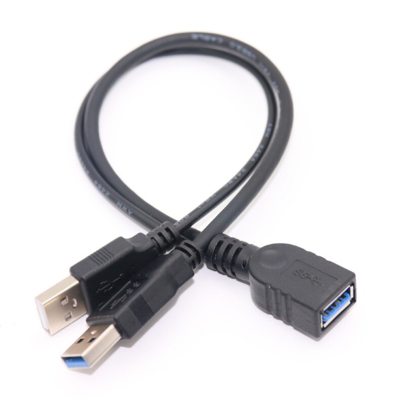 Wholesale usb extension cable usb3.0 one-female two-male data cable computer digital electronic one-second cable
