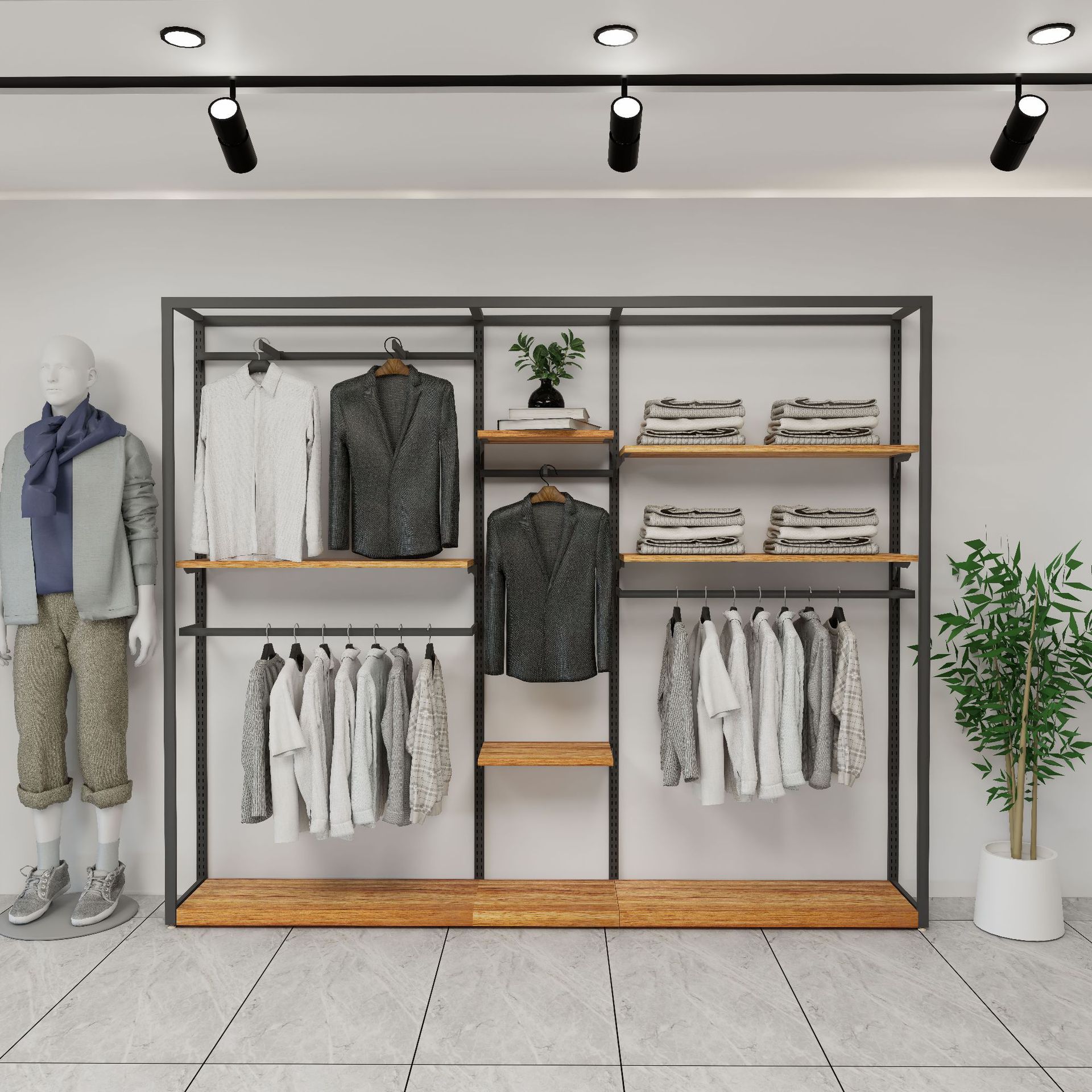 Centro comercial transfronterizo estantes de ropa de hombre tienda de ropa estantes de exhibición de ropa estantes de exhibición de ropa estantes de exhibición de tienda de ropa reforzados