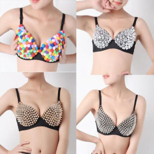 Sexy fashion stage tassel nail bra nightclub performance DS lead dance costume underwear bra
