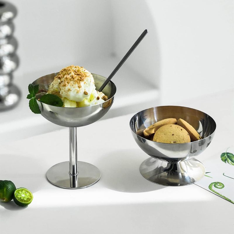 304ステンレスアイスクリームカップIce Cream Cup布丁杯カクテルカップ高足デザートカップアイスクリームカップ|undefined