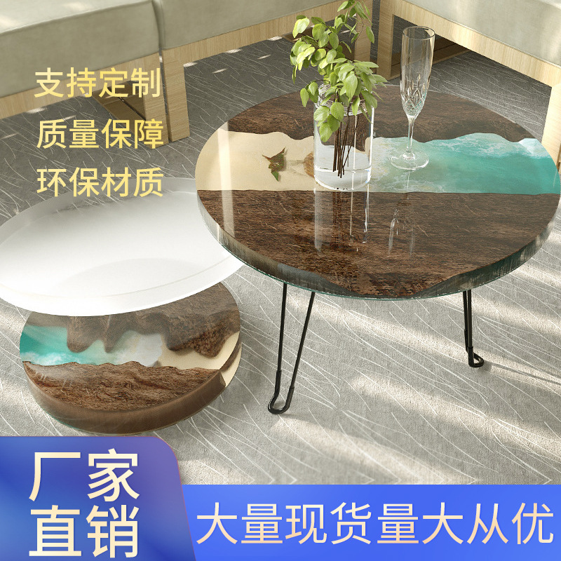 Nueva DIY cristal epoxi río Mesa molde espejo redondo escritorio resina Quicksand Mesa molde de silicona en stock