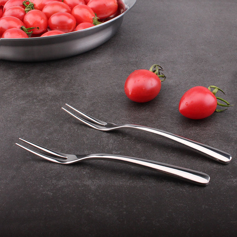 COOKONE18 / 10 acero inoxidable engrosado fruta postre horquilla horquilla casera horquilla horquilla horquilla horquilla de té de la tarde dos dientes