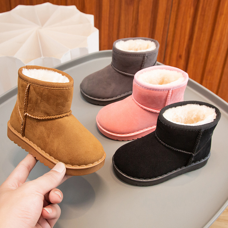 Botas de nieve de lana para niños botas de algodón 2026 nuevas botas de invierno para niños zapatos de algodón caliente y grueso para bebés image 1
