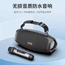 维尔晶D10+户外防水便携式K歌斜挎式唱歌低音炮蓝牙音箱家庭KTv