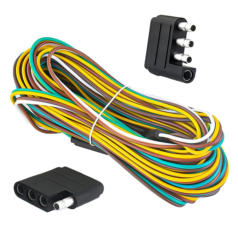 JADODE 25ft 4Wire 4Pin Trailer Light Wiring Harness Kit,18 G