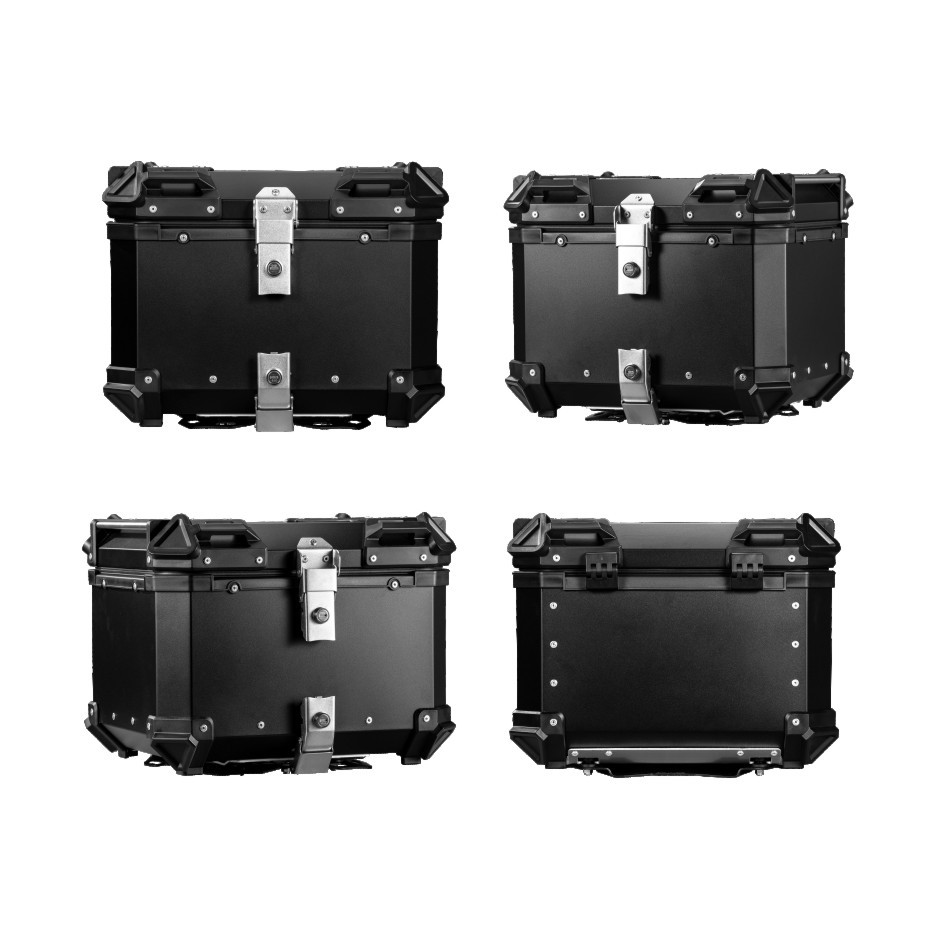 En stock pequeña y mediana capacidad de aleación Aluminio plana motocicleta tronco negro/plata 28L/32L/36L