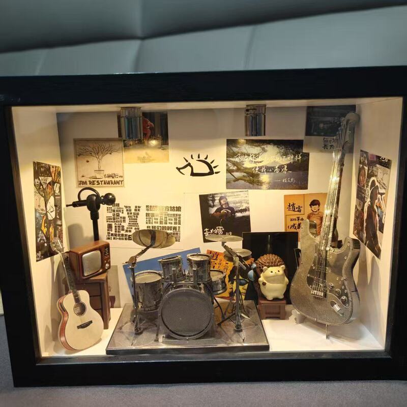 Zhao Lei's Hut 3D Puzzle Model Material Kit DIY Metal Assembly Celebrity Merchandise Display Frame Zhao Lei's Hut 3D Puzzle Model Material Kit DIY Metal Assembly Celebrity Merchandise Display Frame