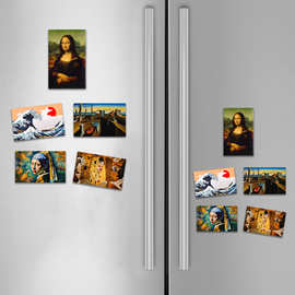 海浪时间艺术人物磁吸冰箱贴冰箱装饰橡胶软胶磁性留言贴