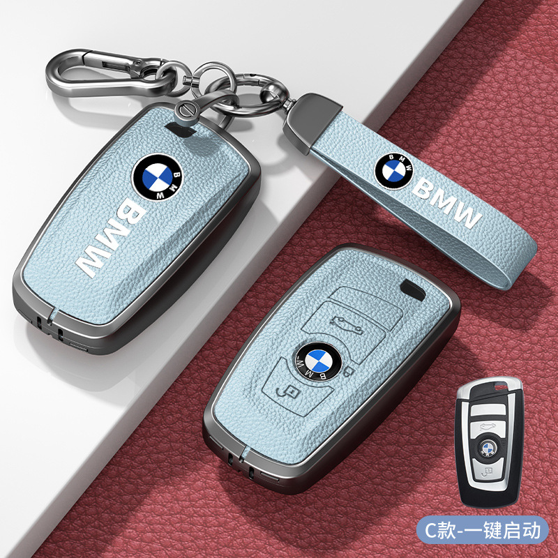 모델 C 2버튼 파란색 아연 합금 쉘 + 하드웨어 핸드 스트랩