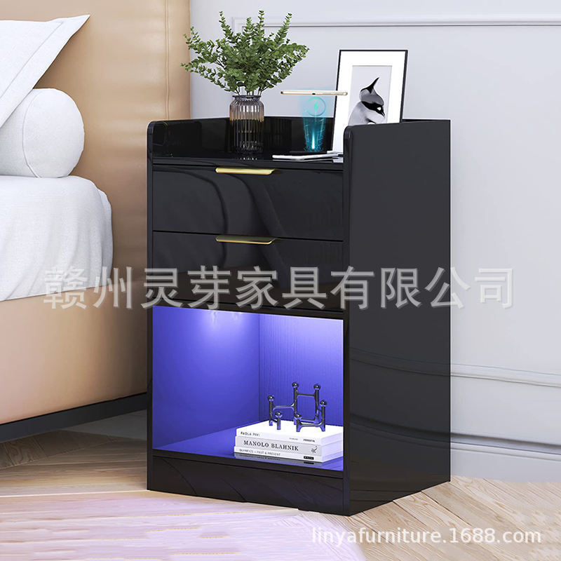 Amazon venta caliente de muebles de tablero con diodos luminosos recargables mesas de cama fábrica de comercio exterior al por mayor