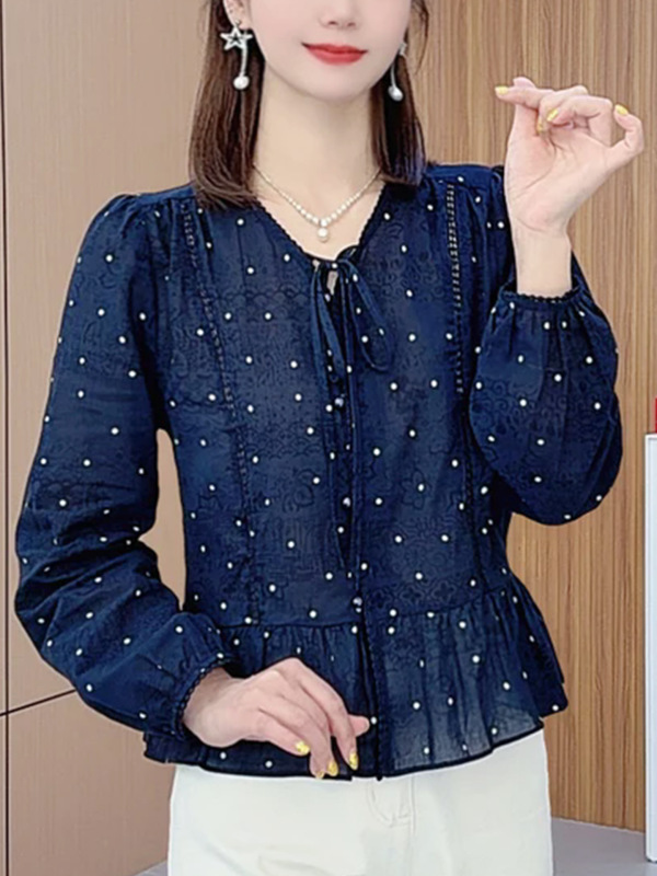 2025秋季新款开蝴蝶结长袖小衫设计感潮流高级百搭上衣女A7095|undefined