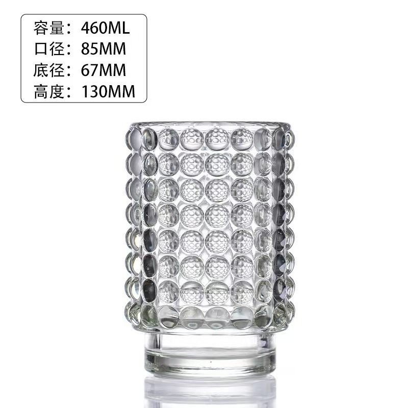 Glas de vela transparente engrosada en relieve candelabro de incienso hecha por sí mismo vasos de vela DIY recipiente de cera de boca grande adornos candelabro