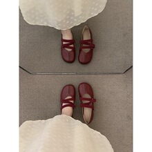 内增高红色晚晚玛丽珍鞋单鞋女鞋子2025春秋季配裙子芭蕾舞猪蹄鞋