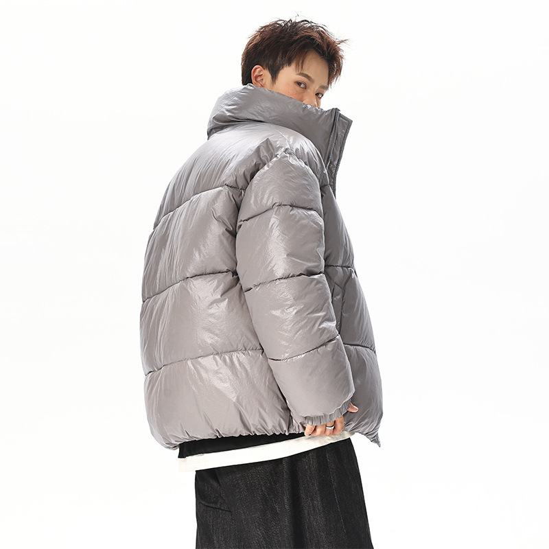 Nylon-Baumwollwattierte Kleidung für Damen und Herren, lockere Baumwollwattierte Jacken, Brotkleidung, Stehkragenjacken für Herren_voghion.com