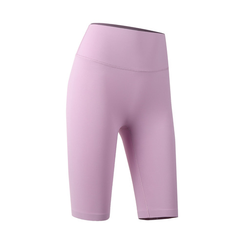 Lycra cycling yoga shorts new product nude sense jelly glue fitness shorts without T-line tight yoga pants for women