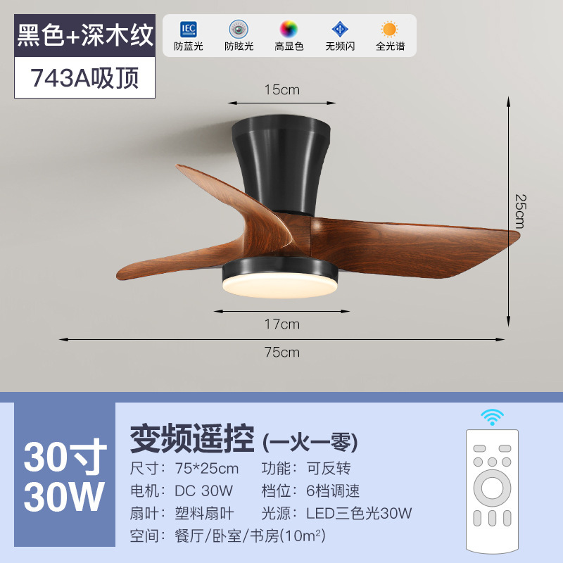 全光谱客厅中古风扇灯吸顶吊扇灯新款餐厅灯风扇一体吊扇中山灯具|undefined